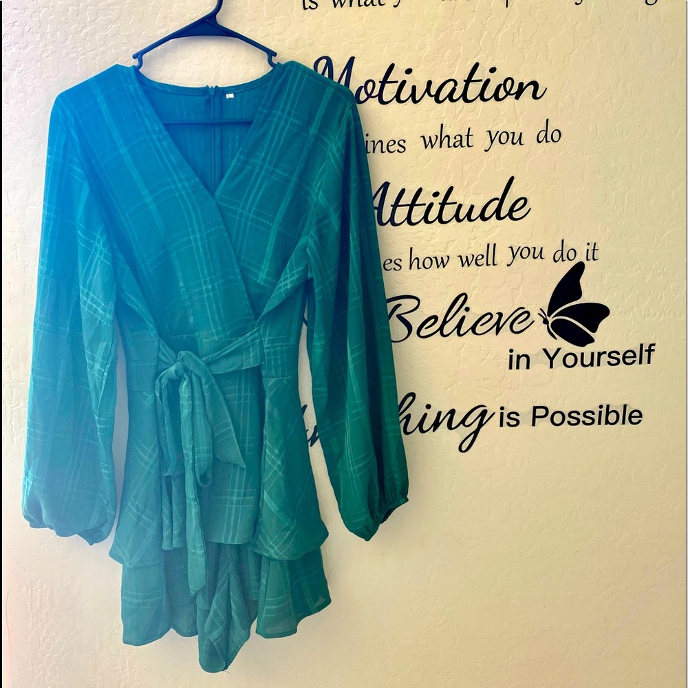 Stylish Long Sleeve Romper-Green